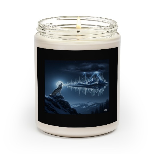 Mystic Mountain Wolf Sound Wave Scented Candles