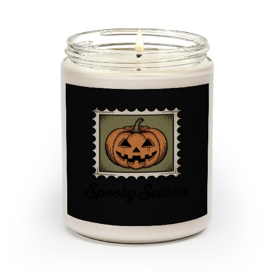 Spooky Season Pumpkin Stamp Design Scented Candles
