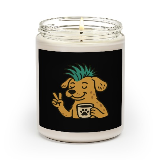 Peaceful Puppy with Green Hair Scented Candles