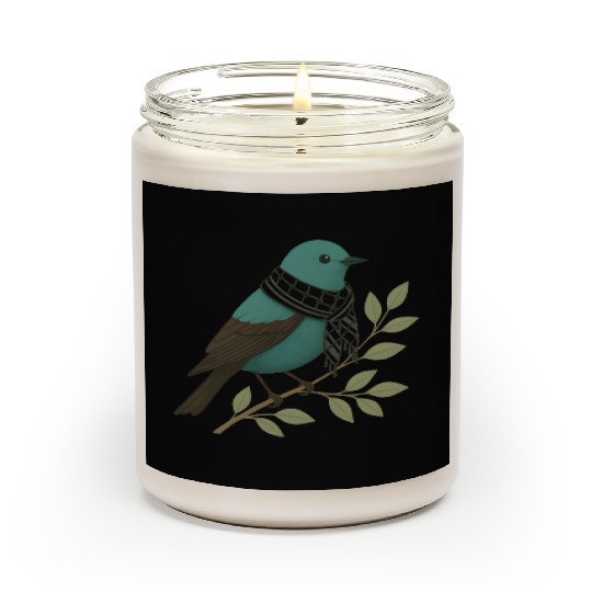 Palestine Sunbird with Keffiyeh and Olive Branch Scented Candles