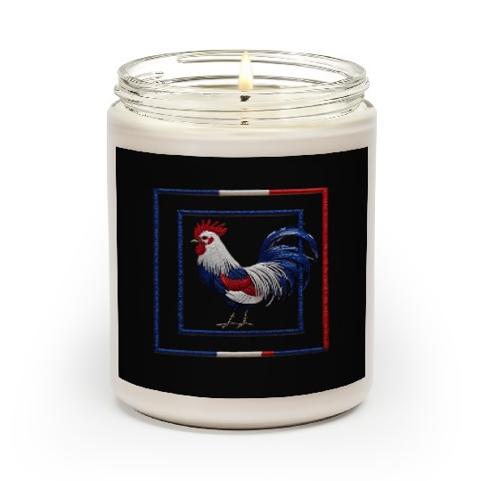 French Rooster Blue White Red National Flag Design Scented Candles