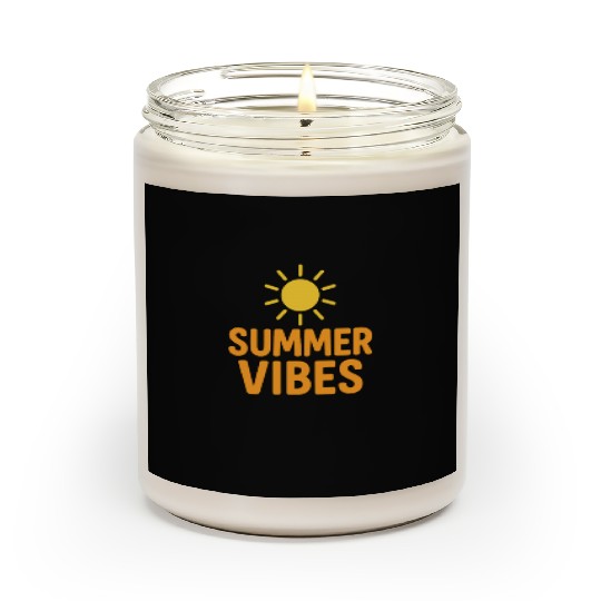 Vibrant Summer Vibes Sun Illustration Scented Candles