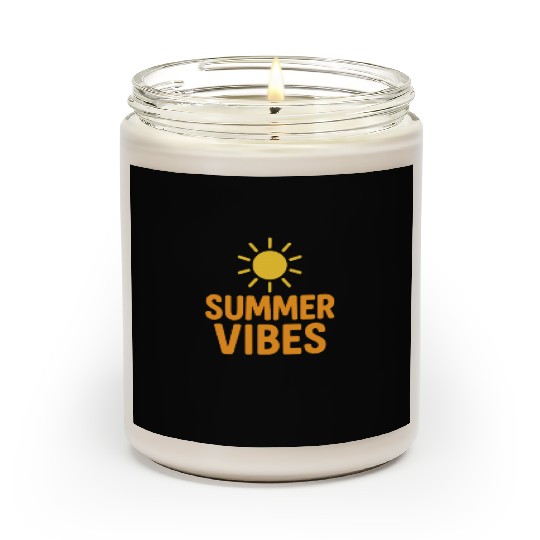 Vibrant Summer Vibes Sun Illustration Scented Candles