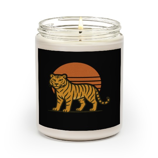 Sunset Tiger Illustration Scented Candles