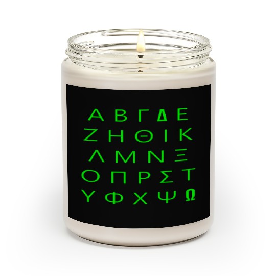 Greek Alphabet - Green Scented Candles