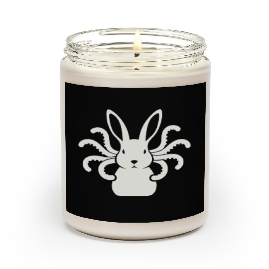 Octopus Bunny │Surreal White Cryptid Animal Mashup Scented Candles
