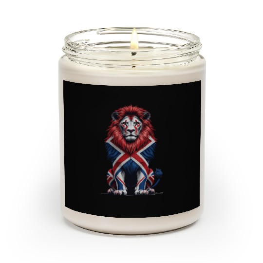 Regal Lion with Union Jack Mane Scented Candles