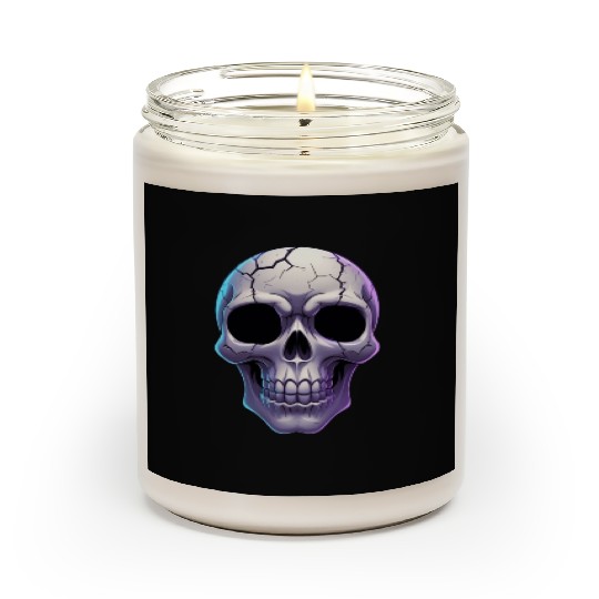 Cracked Midnight Skull Illustration Scented Candles