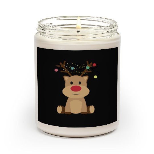 Festive Reindeer with String Lights Scented Candles