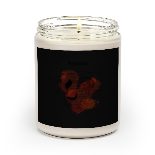 Negroni Cocktail Illustration Classic Hand-Drawn Scented Candles