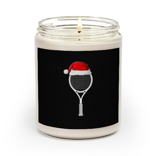 Festive Tennis Racket with Santa Hat Scented Candles