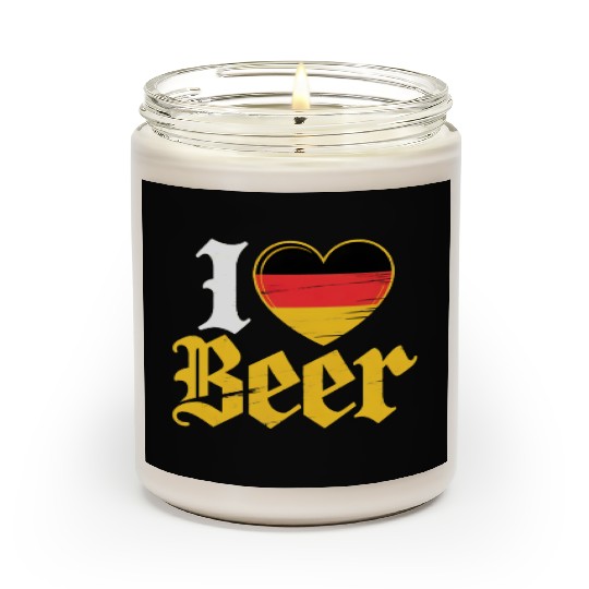 I Love Beer German Bier Funny Germany Flag Scented Candles