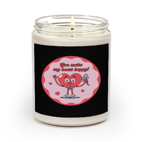 Heartfelt Happiness Cartoon Design Scented Candles