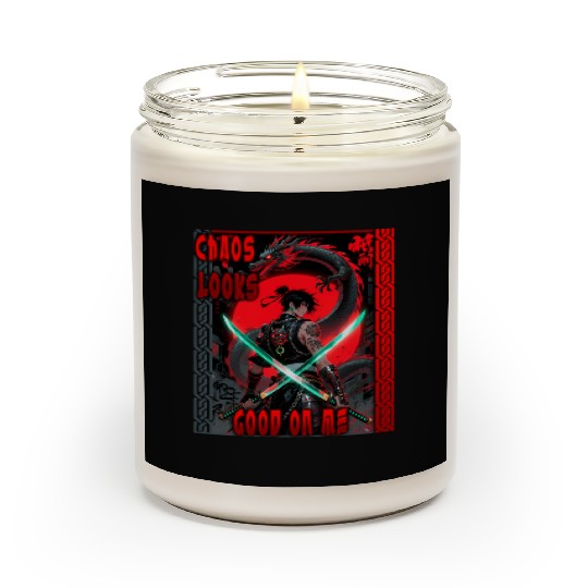 Cyberpunk Samurai with Dragon Scented Candles