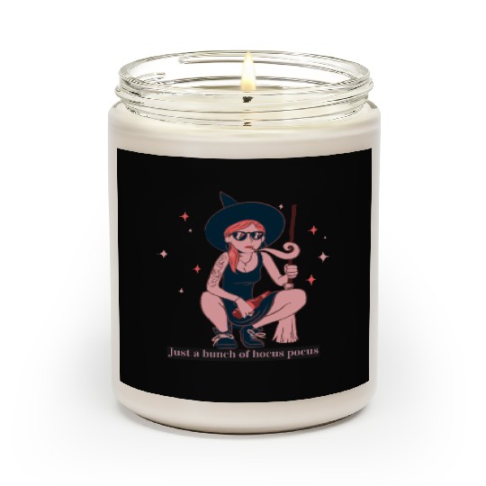 Witch Girl Hocus Pocus Illustration Scented Candles