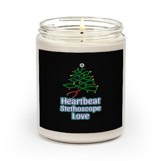 Festive Christmas Tree Heartbeat Design Scented Candles