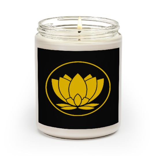 Minimalist Lotus Emblem Design Yellow Scented Candles