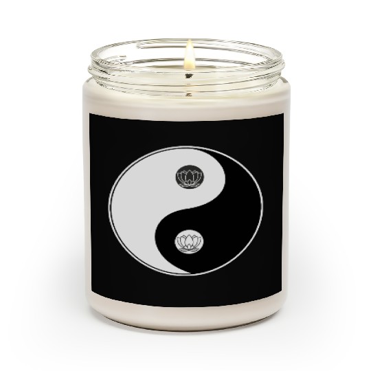 Yin-Yang Tao Lotus Symbol Design Scented Candles