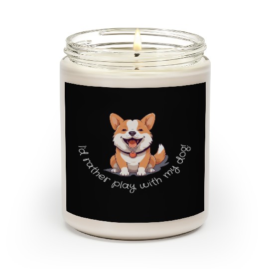 Joyful Corgi Playfulness Design Scented Candles