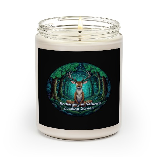 Enchanted Forest Deer Meditation Design Scented Candles