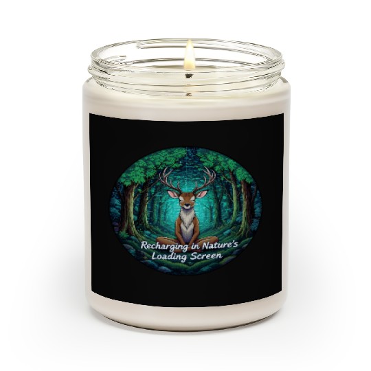 Enchanted Forest Deer Meditation Design Scented Candles