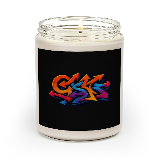 Vivid Graffiti Arrow Art Design Scented Candles