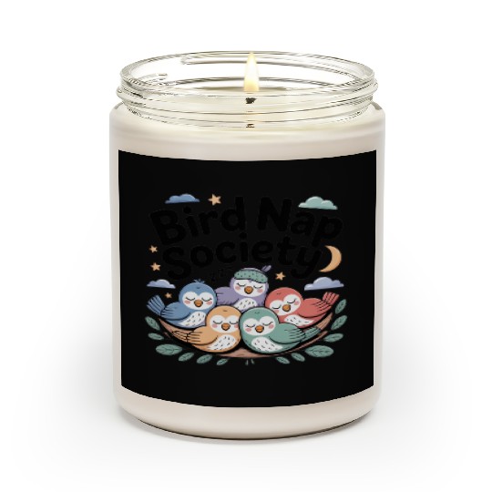 Bird Nap Society | Cute Lazy Sleeping Birds Scented Candles