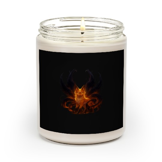Mystical Flame Fox Illustration Scented Candles