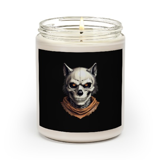 Mystic Werewolf Skull Illustration Scented Candles