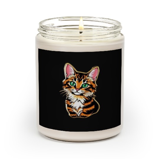 cat Tiger Cub Illustration Scented Candles