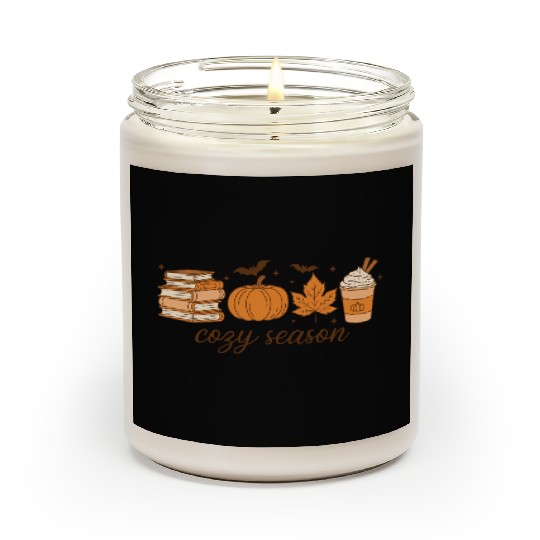 Cozy Season Pumpkin Latte Halloween Books & Leaves Scented Candles