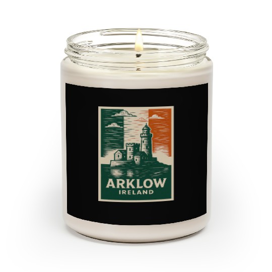 Arklow Lighthouse with Irish Flag Colors Scented Candles
