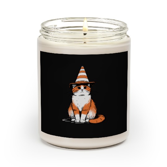 Traffic Cone Cat Scented Candles