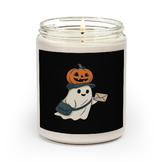 Postal Worker Pumpkin Ghost  Scented Candles