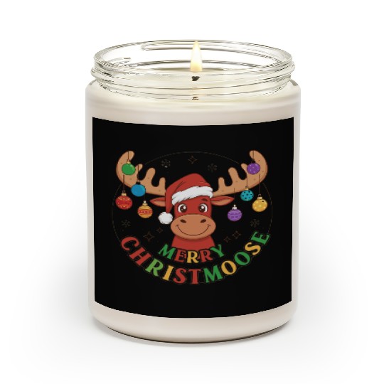 Festive Reindeer with Holiday Ornaments Scented Candles