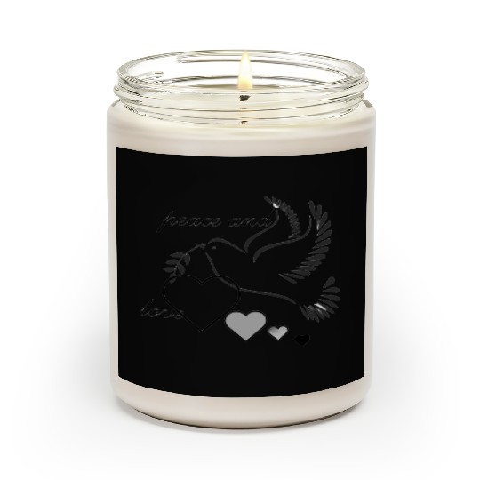 Dove of Peace with Heart and Olive Branch Scented Candles