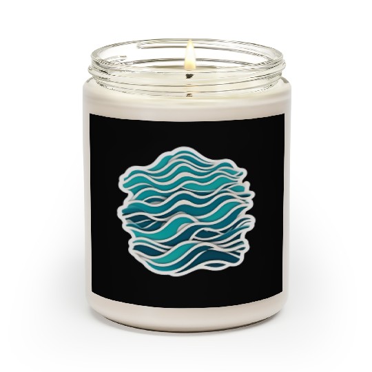 Abstract Ocean Wave Pattern Scented Candles