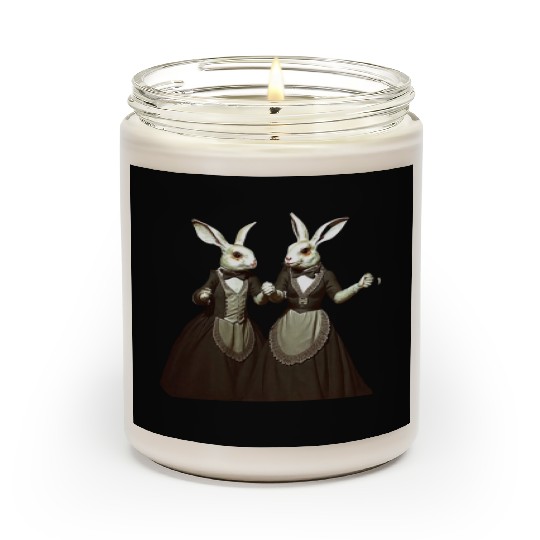 Elegant Rabbit Couple Costume Design Scented Candles