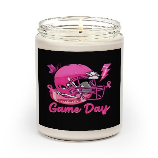 Game Day Pink American Football Tackle Breast Scented Candles