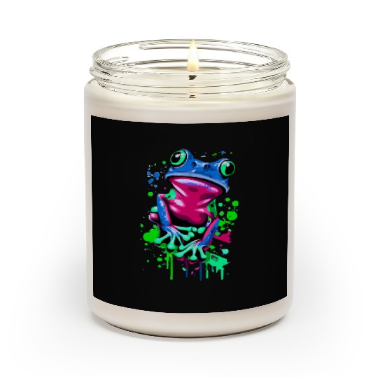 Neon Colorful Frog Art Scented Candles