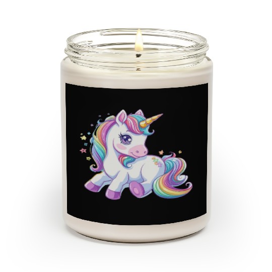 Cute unicorn rainbow fantasy Scented Candles