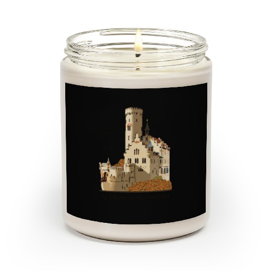 Lichtenstein Castle, hand-drawn. Germany Scented Candles