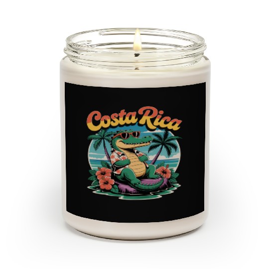Costa Rica Tropical Crocodile Design Scented Candles