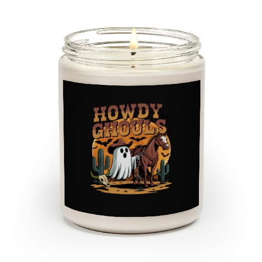 Howdy Ghouls Cowboy Ghost Halloween Scented Candles