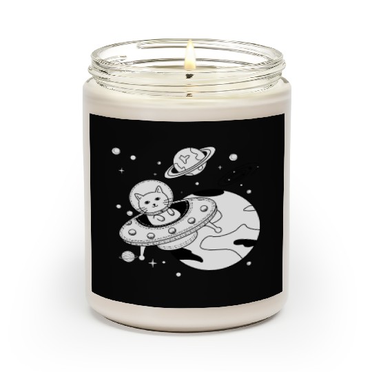 Space Cat Adventure Design Scented Candles