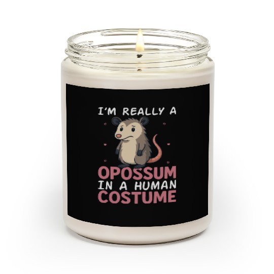 Humorous Opossum Costume Gift Scented Candles