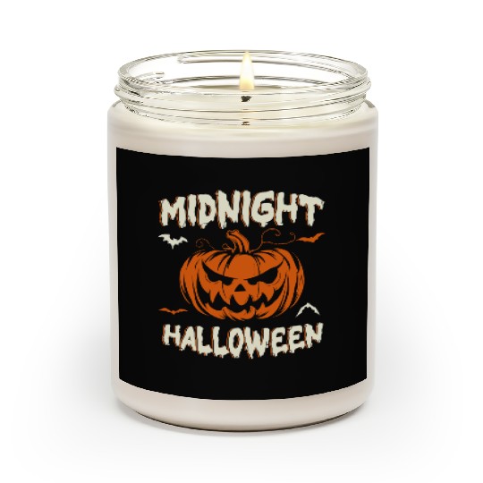 Midnight Halloween Pumpkin Scary Jack-O-Lantern Scented Candles