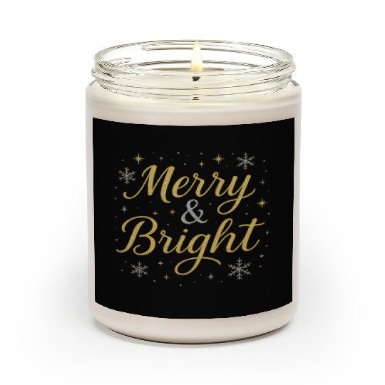 Festive Merry and Bright Holiday Design Scented Candles