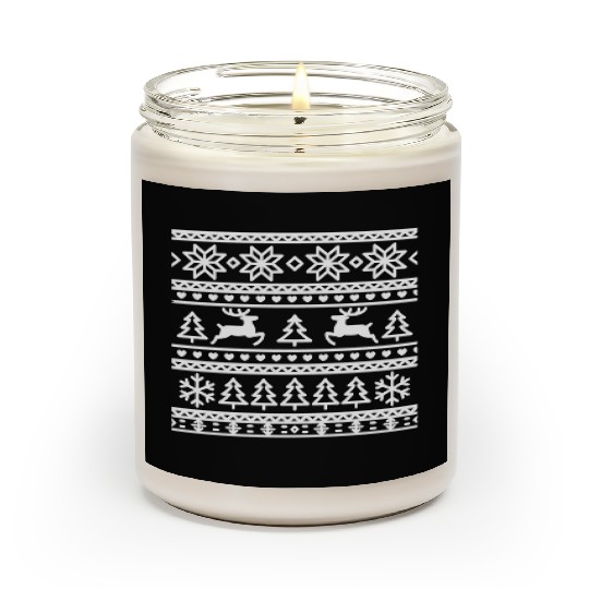 Festive Winter Wonderland Pattern Scented Candles