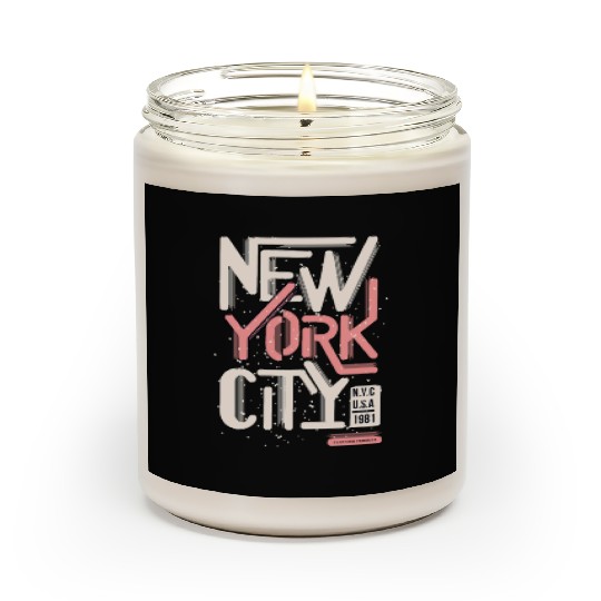 Urban New York City Typography Design Scented Candles